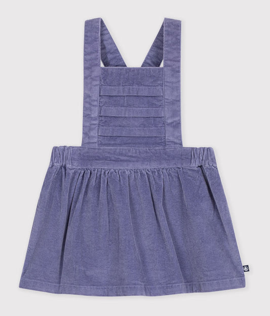 Robe bébé sans manches en velours côtelé uni