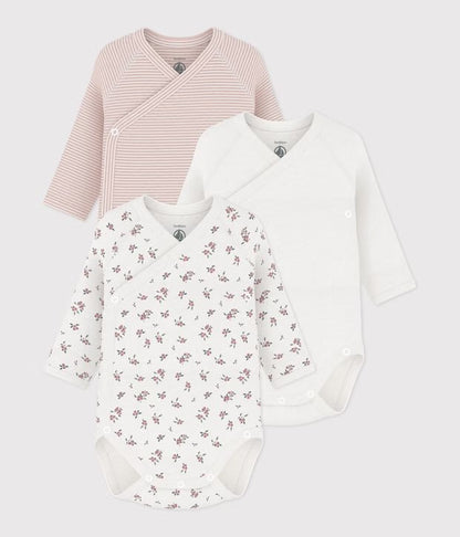 Lot de 3 bodies croisés manches longues
