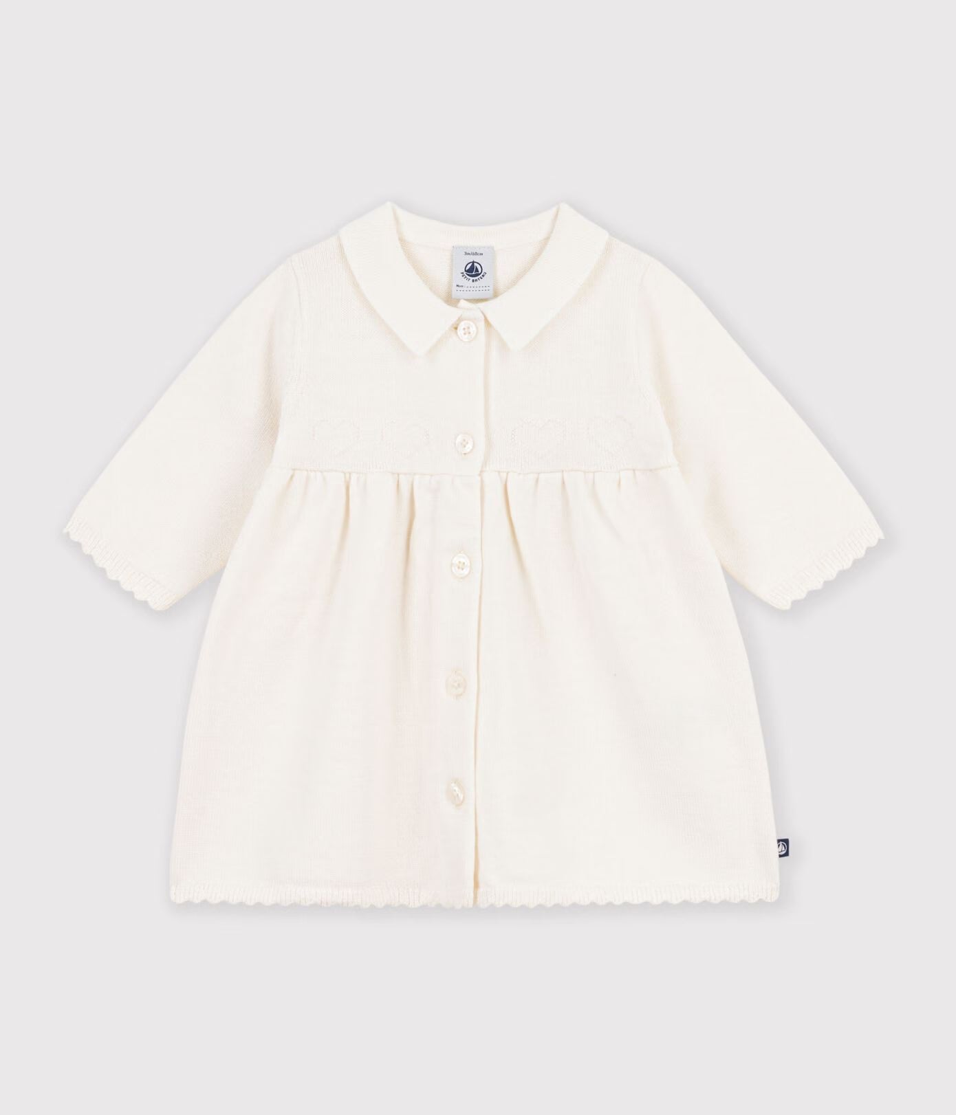 Robe bébé à col en tricot