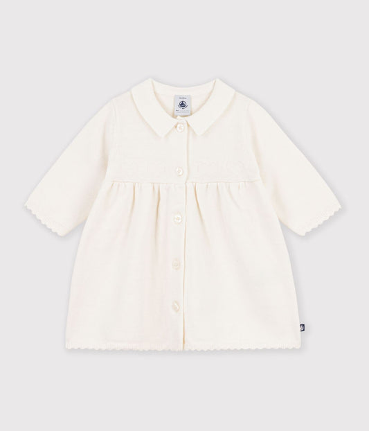 Robe bébé à col en tricot