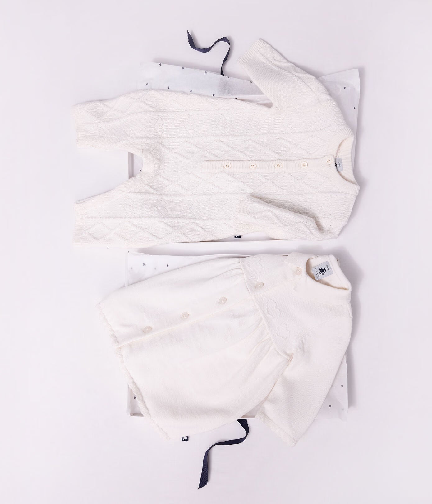 Robe bébé à col en tricot