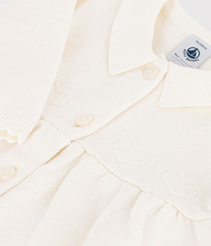 Robe bébé à col en tricot