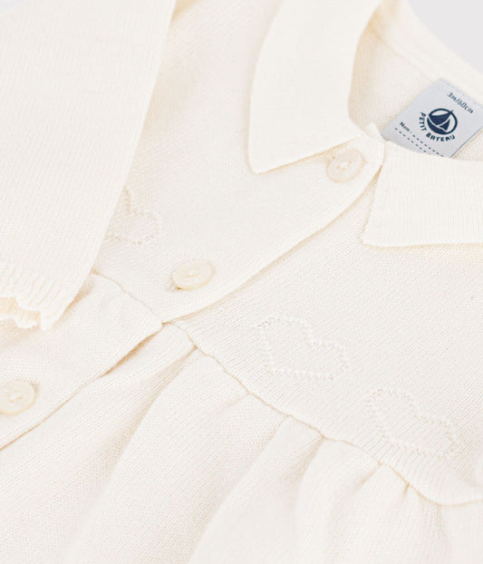Robe bébé à col en tricot