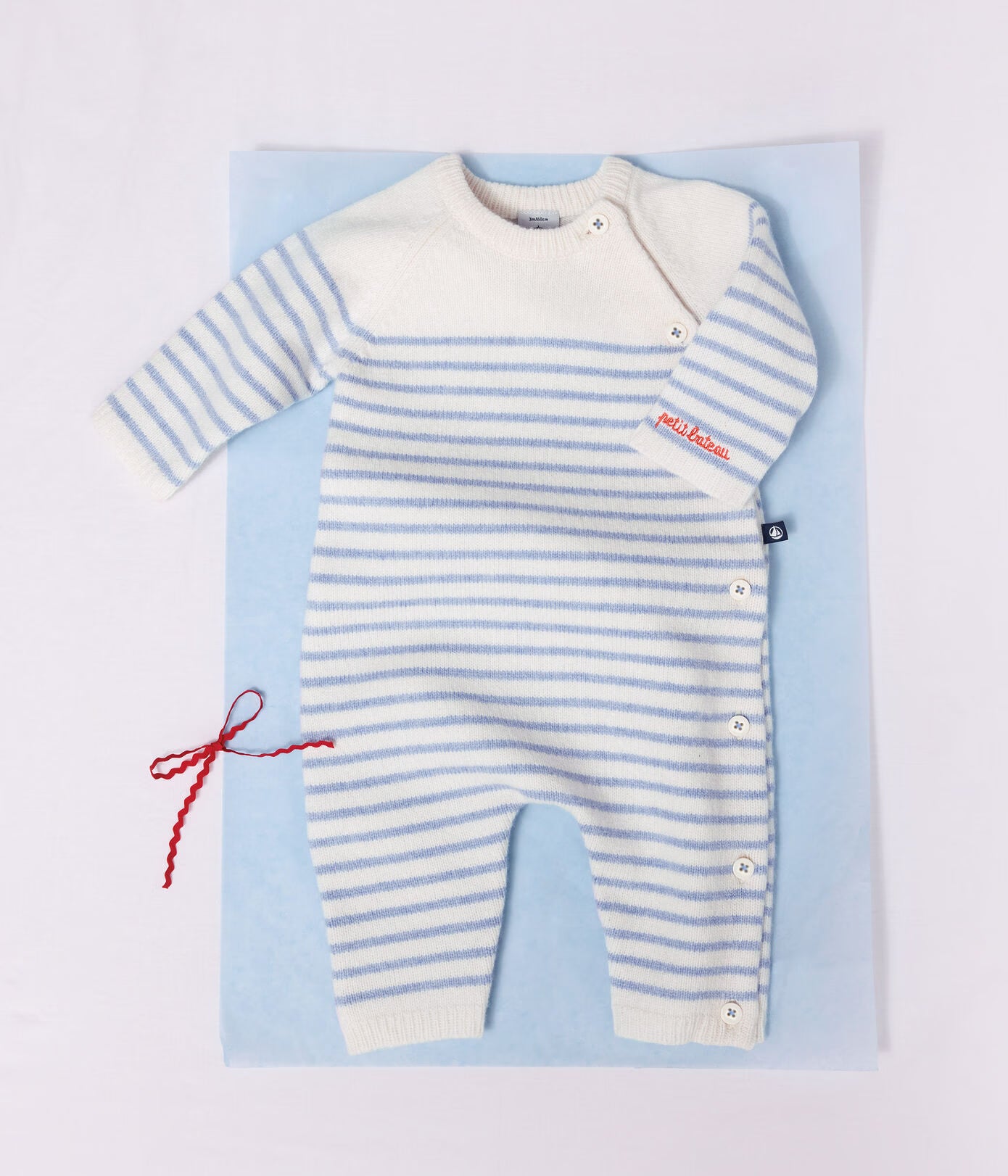 Combinaison bébé en tricot laine et coton