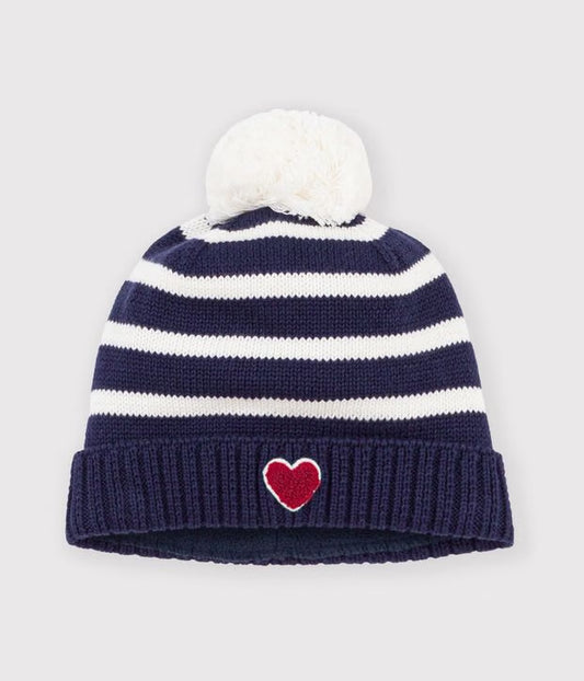 Bonnet à rayures doublé polaire