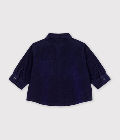 Chemise bébé en velours uni