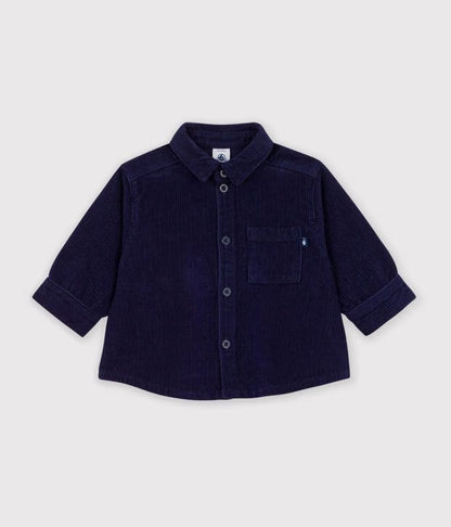 Chemise bébé en velours uni
