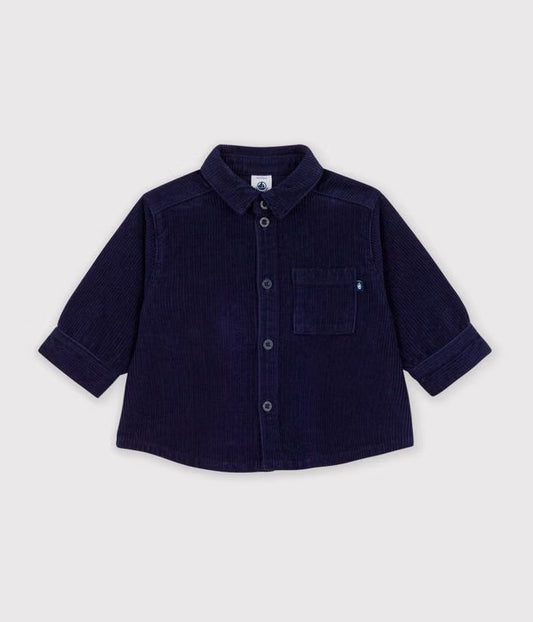 Chemise bébé en velours uni