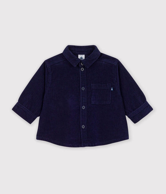 Chemise bébé en velours uni