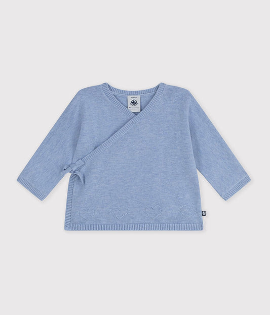 Brassière bébé cache-cœur en tricot