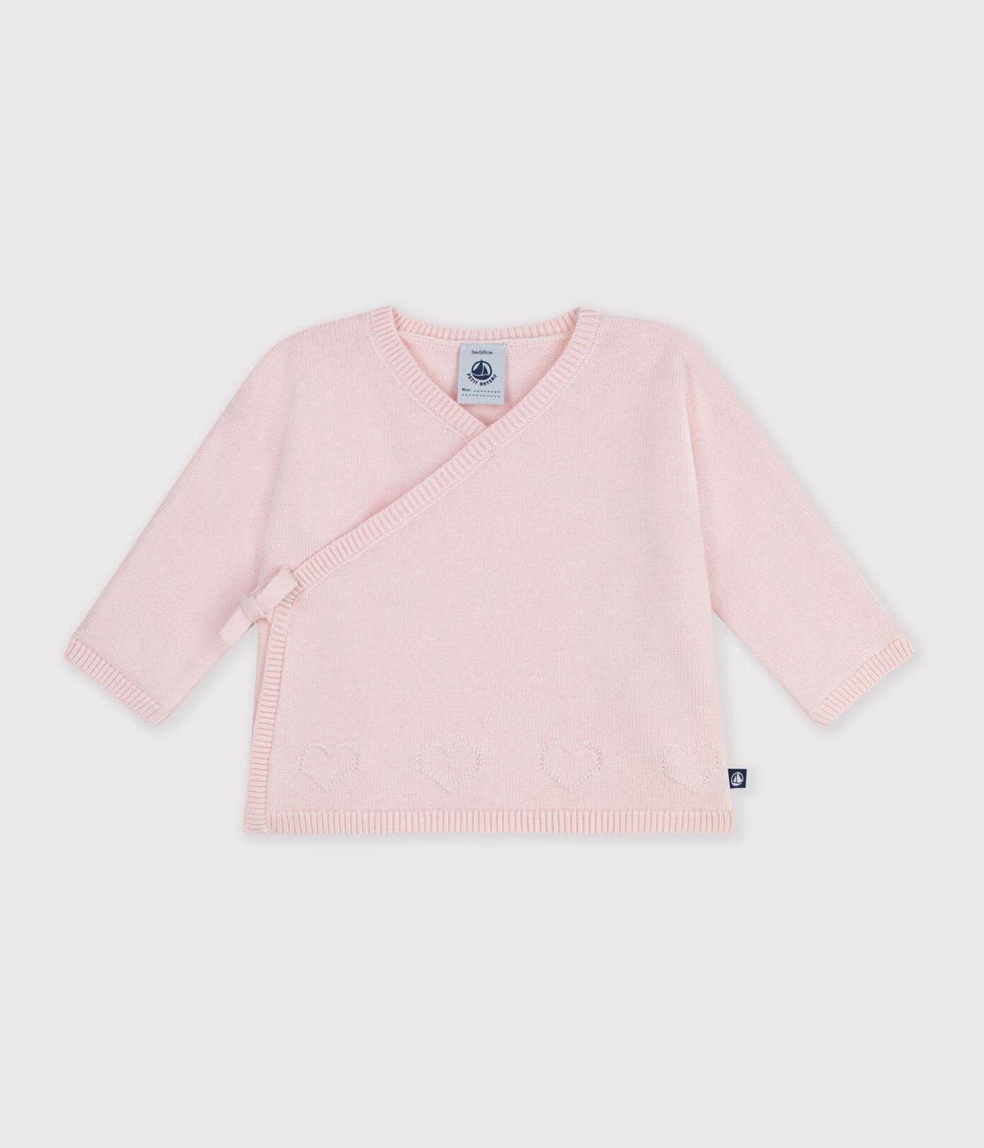 Brassière bébé cache-cœur en tricot