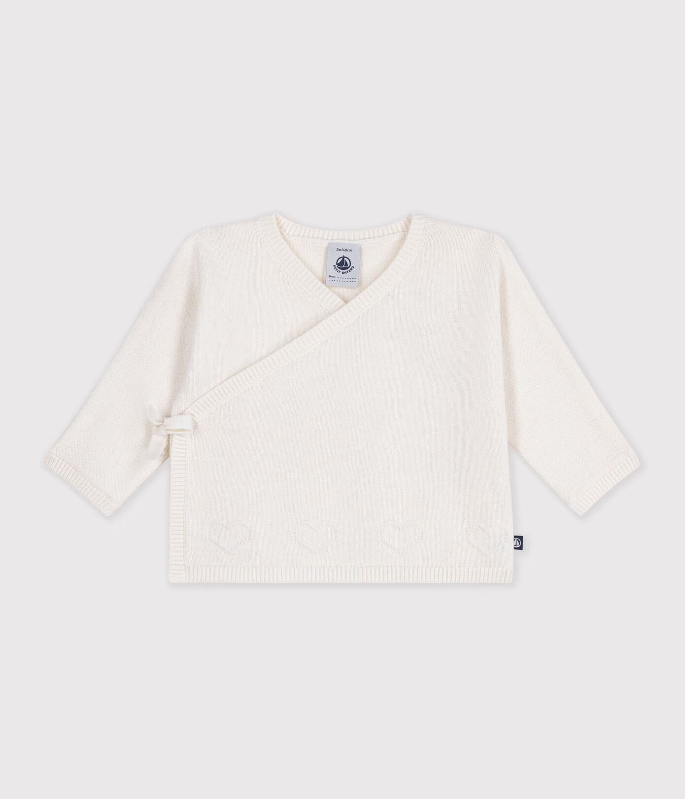 Brassière bébé cache-cœur en tricot