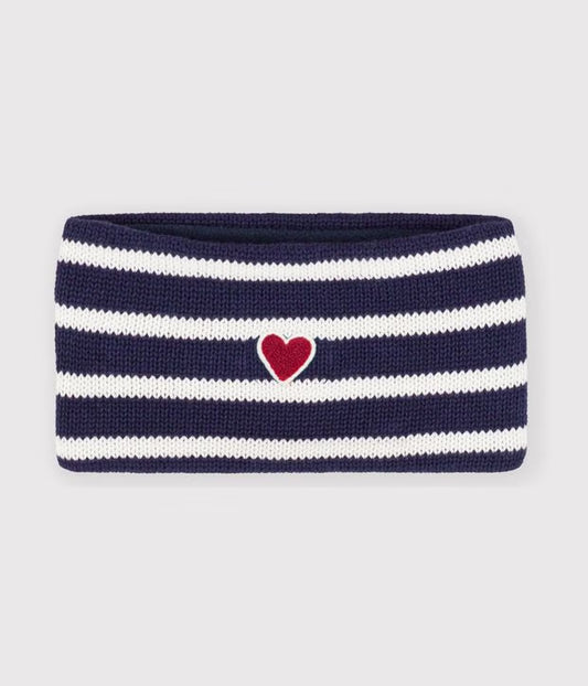 Snood tricot doublé polaire à rayures