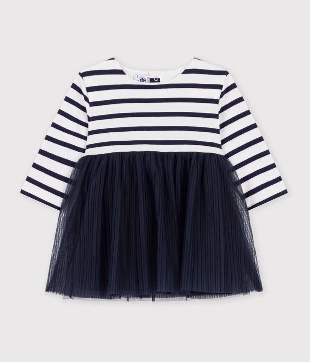 Robe bi-matière manches longues
