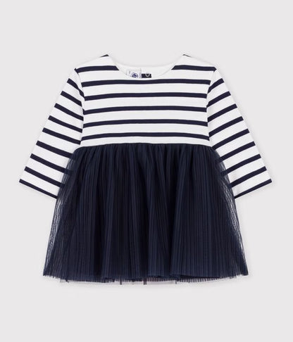Robe bi-matière manches longues
