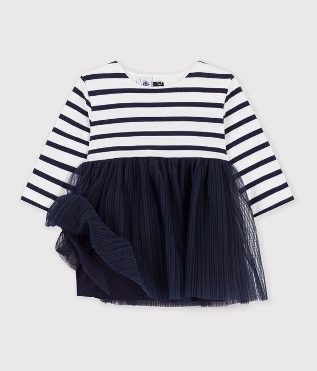 Robe bi-matière manches longues
