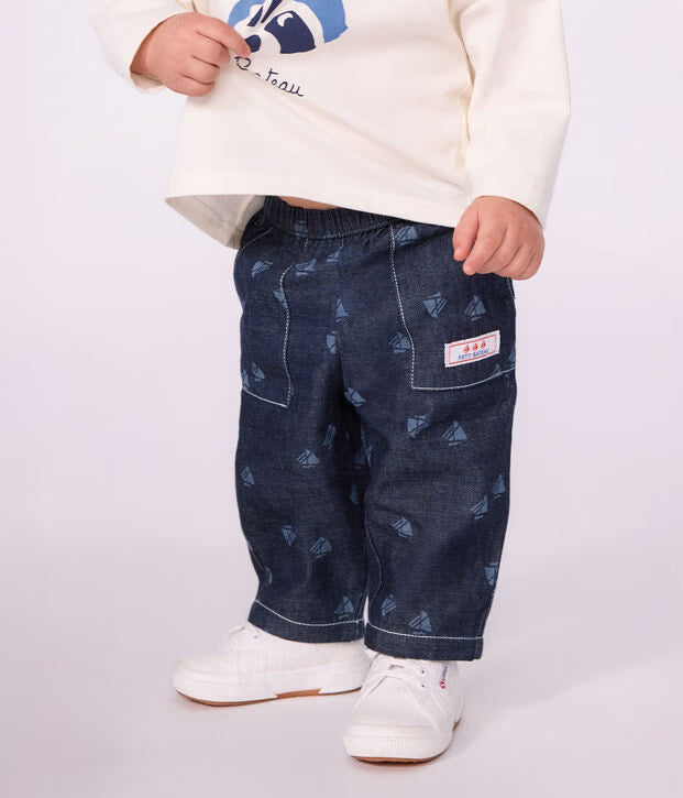 Pantalon en denim imprimé