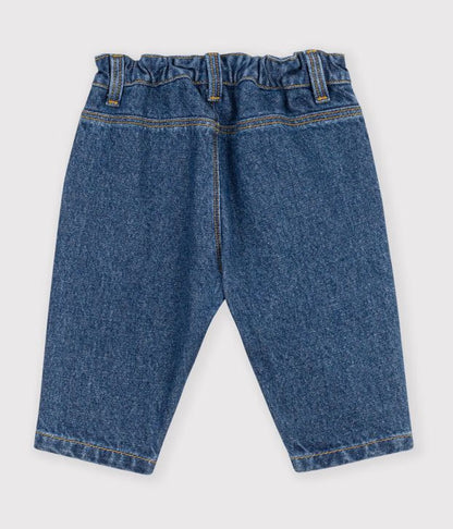 Pantalon en denim et broderie coeur