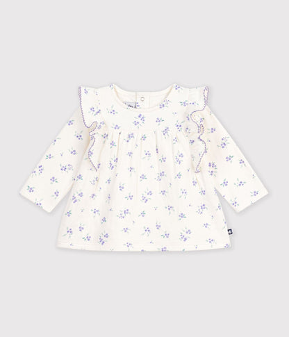Blouse bébé en coton manches longues