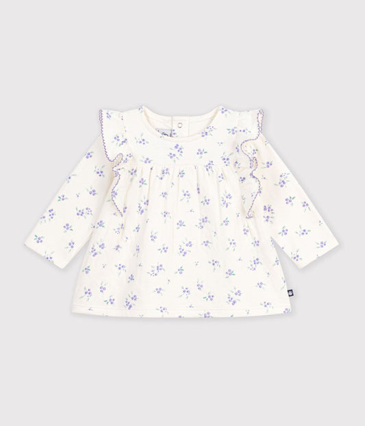 Blouse bébé en coton manches longues