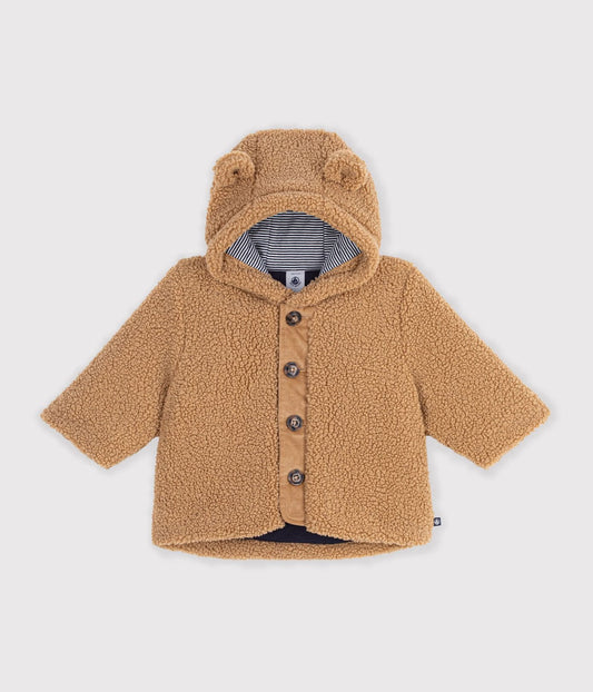 Manteau à capuche bébé en sherpa