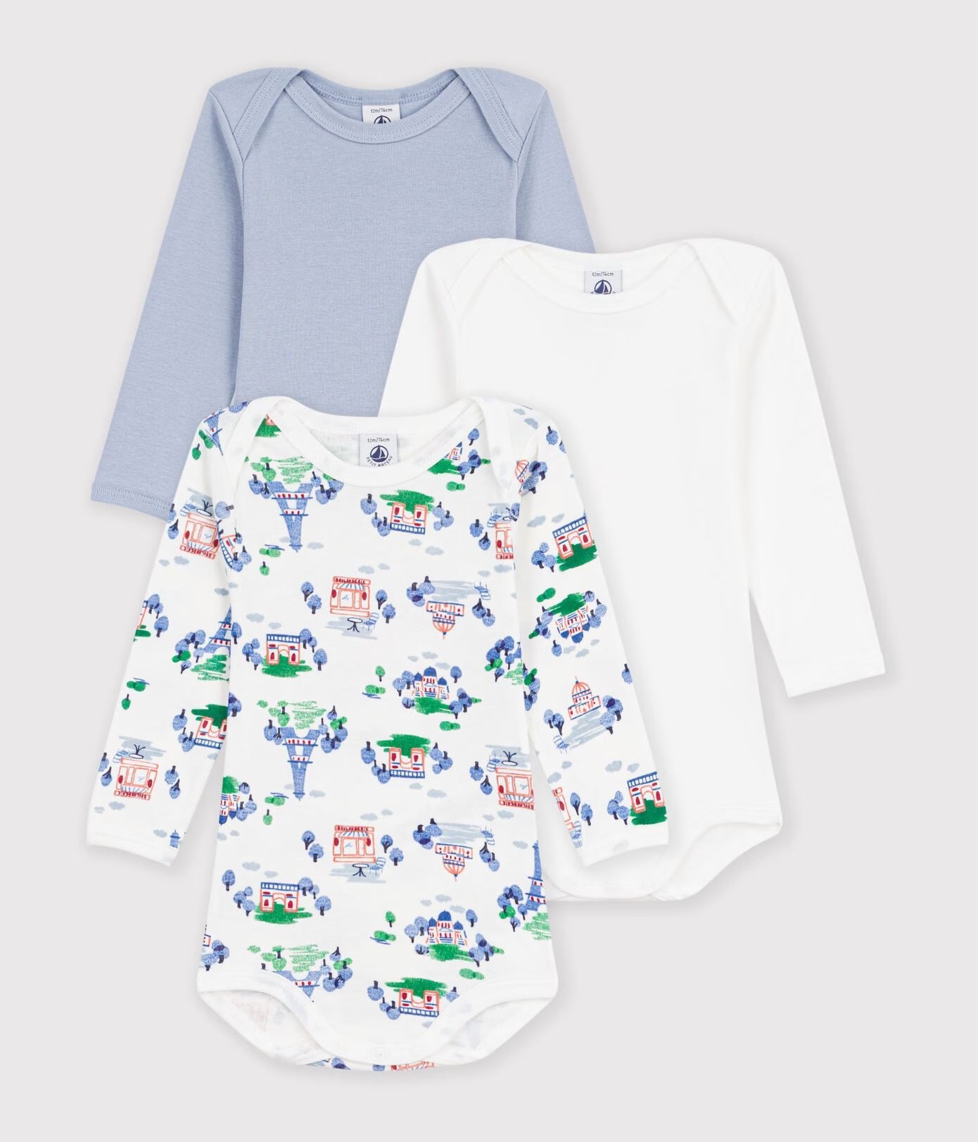 Lot de 3 bodies US manches longues