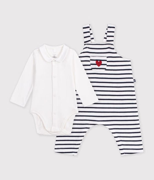 Ensemble salopette/Body manches longues