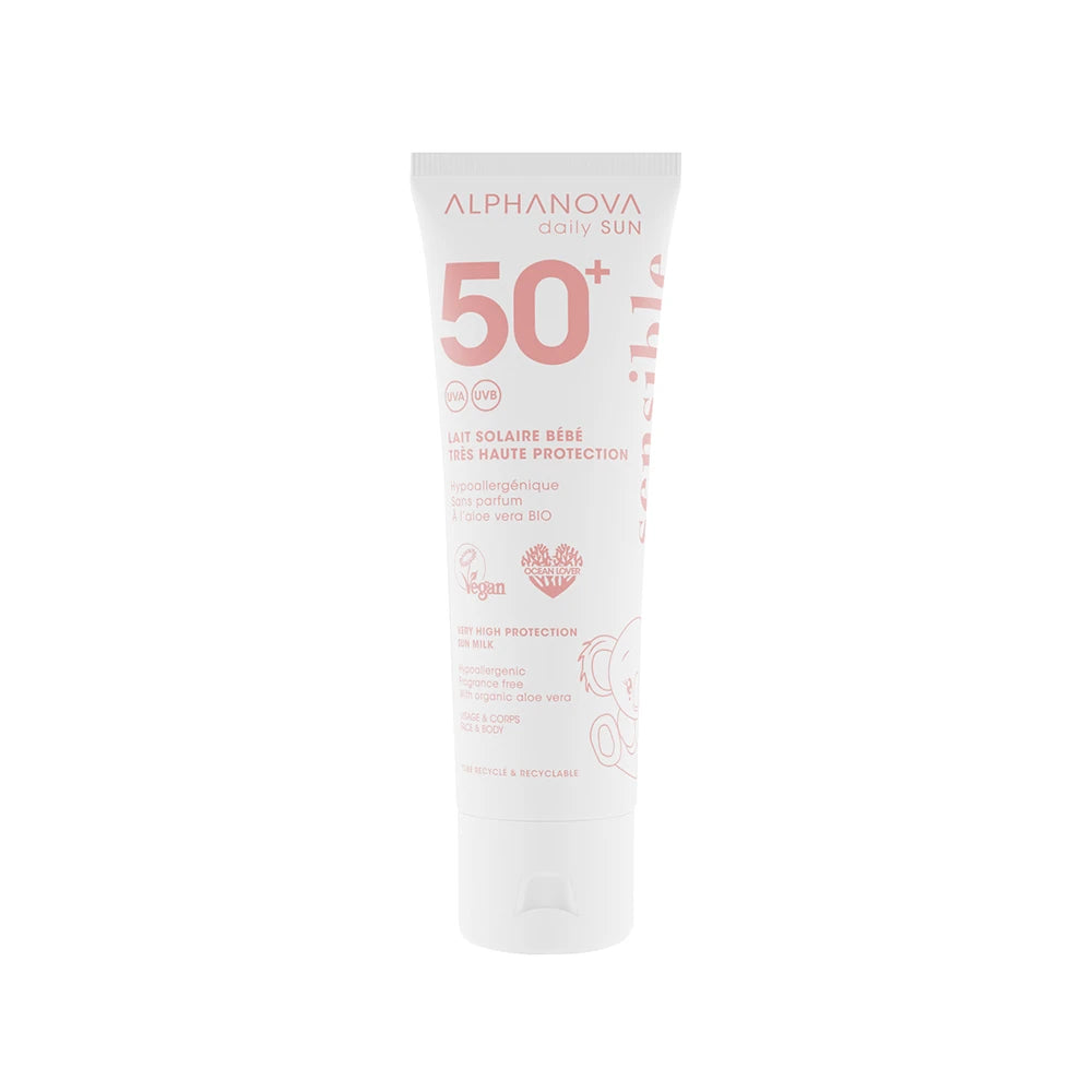 Lait solaire bébé très haute protection SPF50+