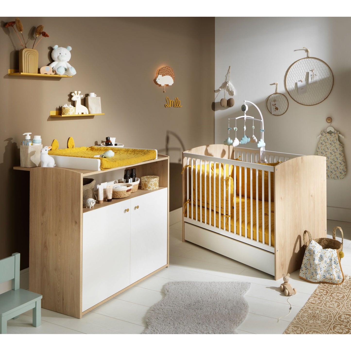 Chambre Alice Duo : Lit bébé 60 x 120 cm + Commode