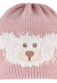 Bonnet tricoté avec motif d'ourson