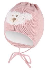 Bonnet tricoté avec motif d'ourson