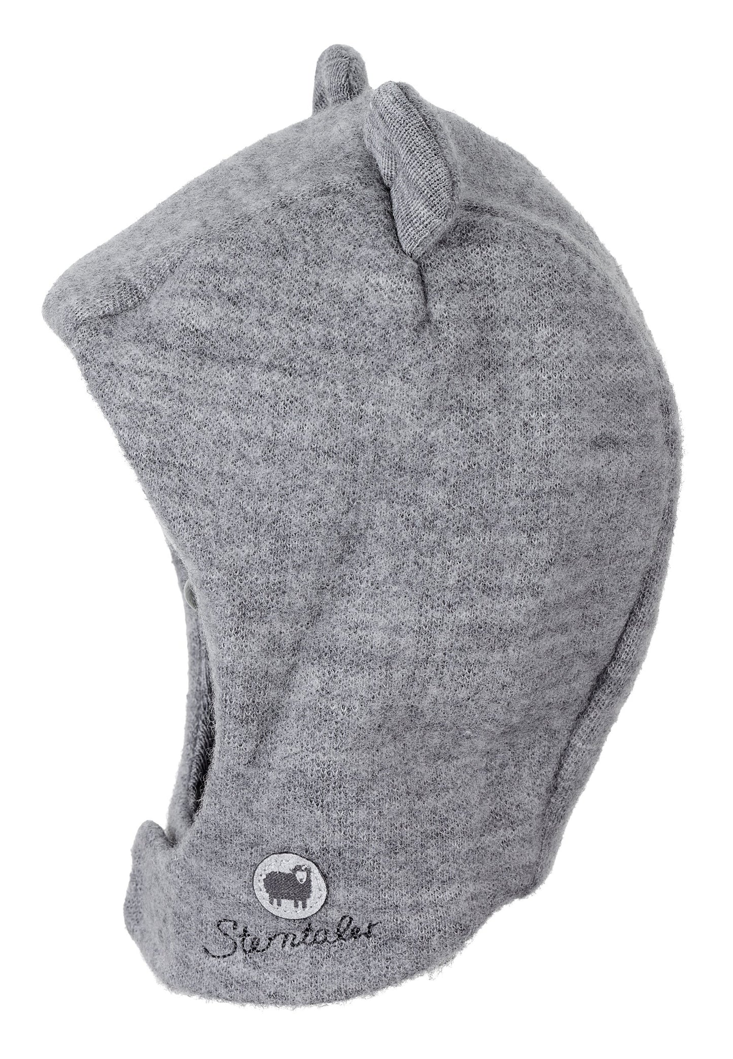 Bonnet en mérinos avec fermeture velcro et petites oreilles