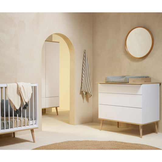 Chambre Flow : lit bébé 70x140 + armoire + commode