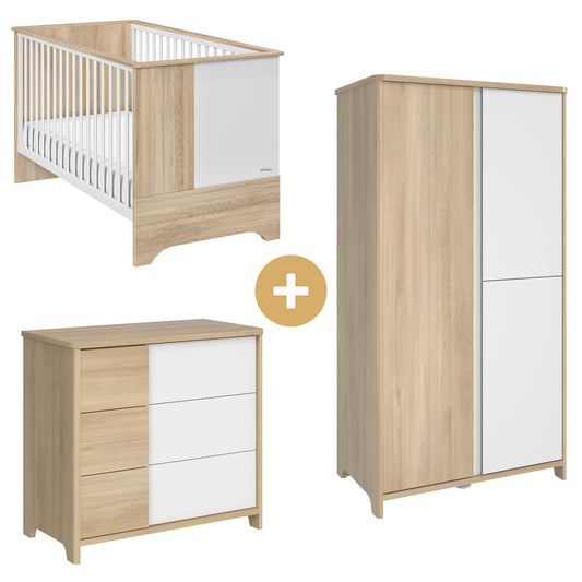 Chambre Sacha : lit 70x140 + armoire + commode