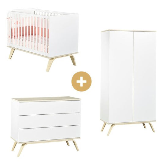 Chambre Serena : lit 60x120 + commode + armoire