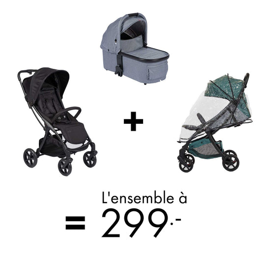 Offre Mast : Poussette M.2x + Nacelle + Habillage pluie = 299.-