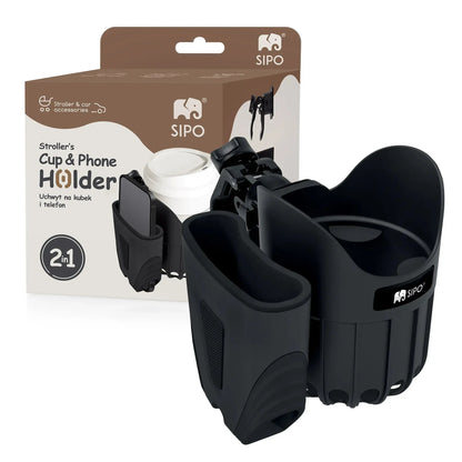 Porte-gobelet et porte-téléphone universel pour poussette
