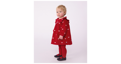 Robe bébé en velours côtelé manches longues