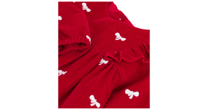 Robe bébé en velours côtelé manches longues