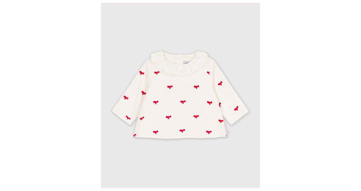 Blouse bébé en coton manches longues