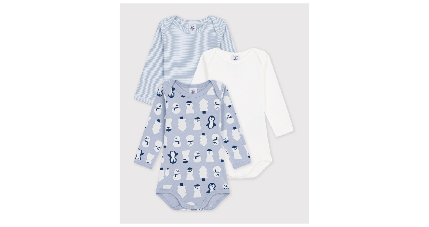 Lot de 3 bodies US manches longues