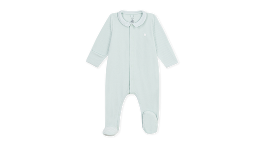 Pyjama bébé en velours à col uni