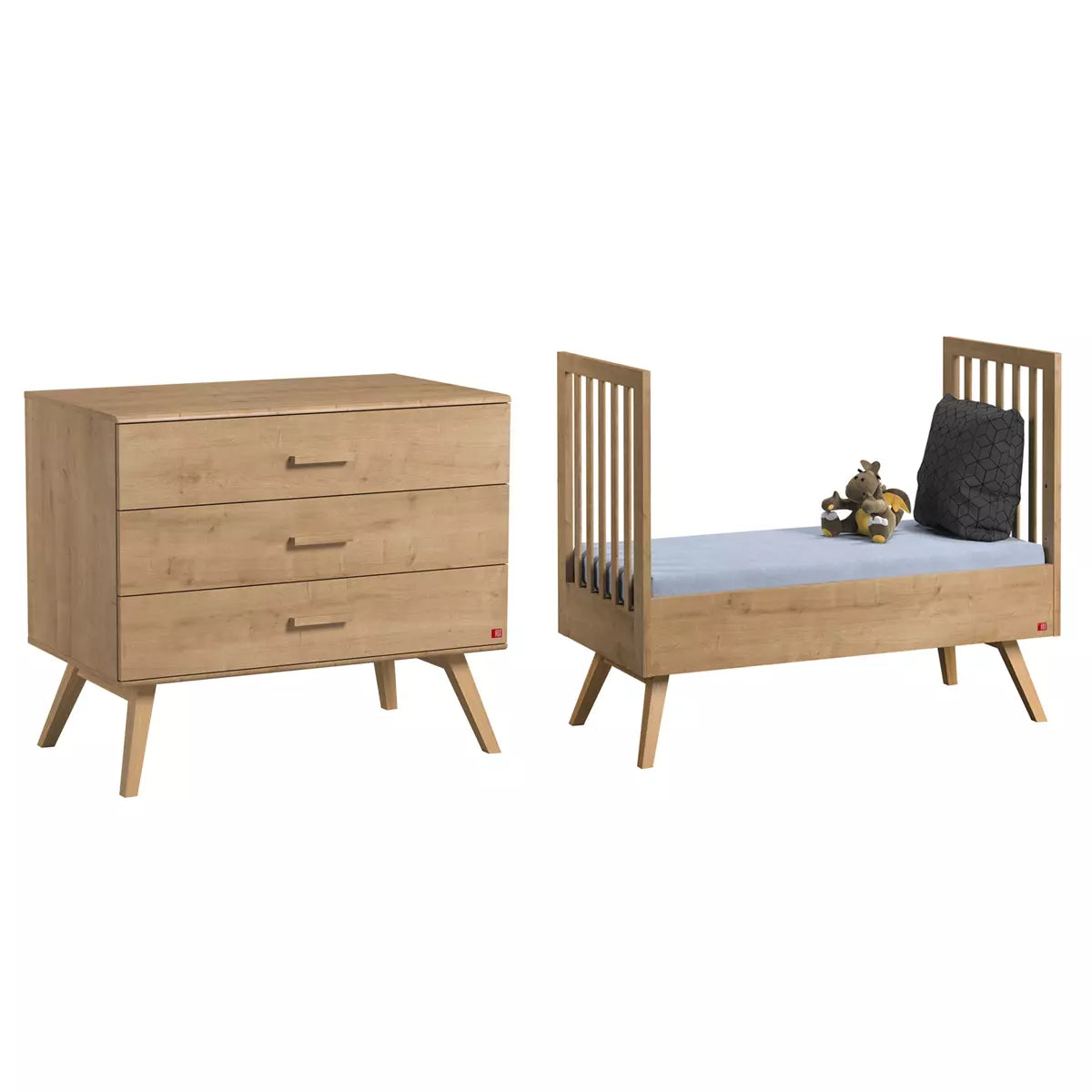 Chambre Nautis nature: Lit 70x140 + commode + plan à langer